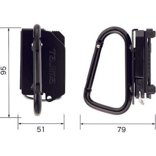 Tajima Detachable Tool Holder Steel Carabiner Small SFKHI-CS 1 pc