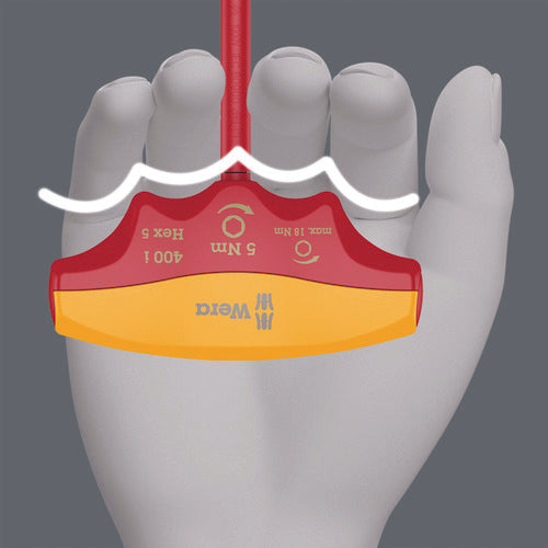 Wera 400i VDE insulated torque driver T-type Hex Plus Hexagon 5.0 / 5.0 Nm 004981 1 pc