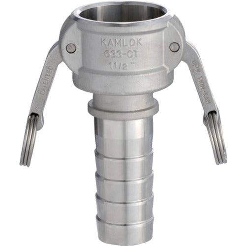 トヨックス　カムロック　カプラー　ホースシャンク（細め）　ステンレス　６３３−ＣＴ　２−１／２インチ　ＳＳＴ　633-CT-2-1/2-SST　1 個