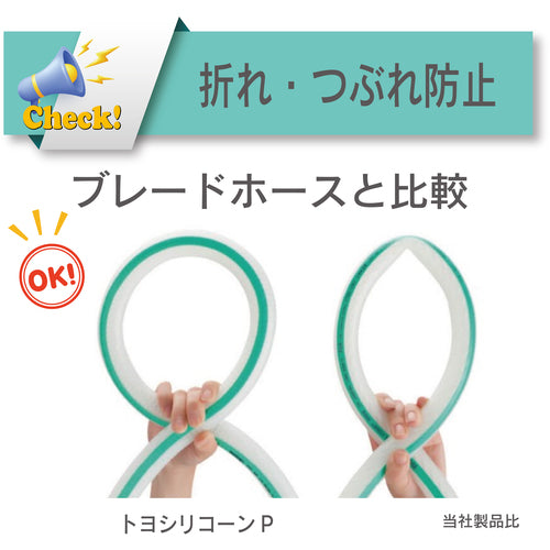 トヨックス　耐熱・食品用耐圧ホース　トヨシリコーンＰホース　内径１２．７ｍｍ×外径１９．５ｍｍ　長さ１０ｍ　ＴＳＩＰ−１２−１０　TSIP-12-10　1 巻