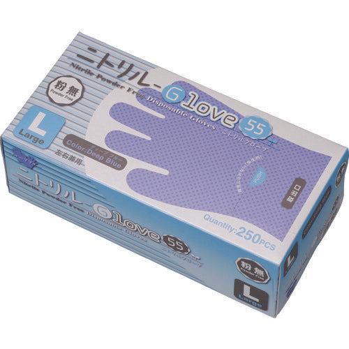 FPCO Nitrile GLOVE55 Powder-free D Blue L (250 sheets) VD19 1 box