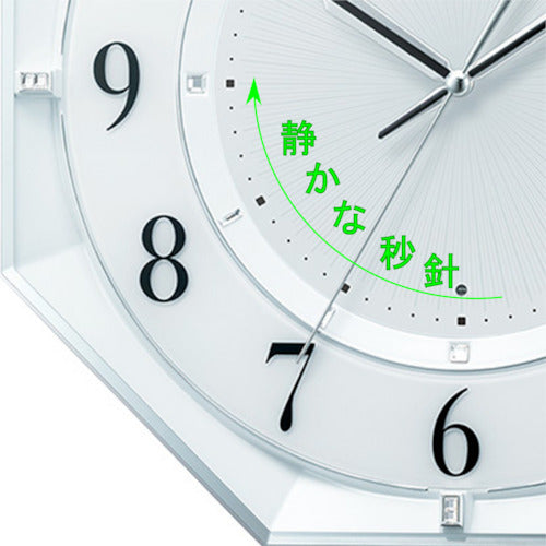 ＲＨＹＴＨＭ　電波　壁掛け時計（アナログ表示）　連続秒針　白　３１７×３１７×５１ｍｍ　8MY552SR03　1 個