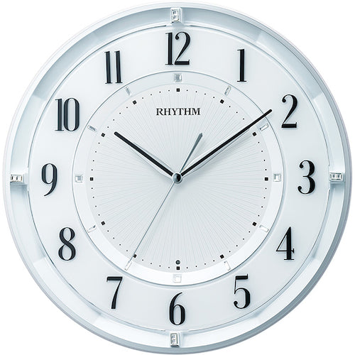 RHYTHM 【매진 폐번】 전파 벽걸이 시계(아날로그 표시) 연속 초침 흰색 Φ296×51mm 8MY551SR03 1개