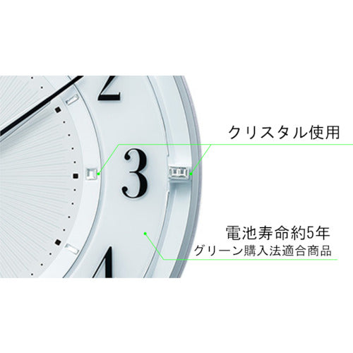 RHYTHM 【매진 폐번】 전파 벽걸이 시계(아날로그 표시) 연속 초침 흰색 Φ296×51mm 8MY551SR03 1개