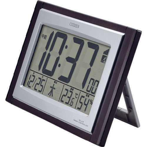 시티즌 전파 시계(디지털 표시)(걸치 겸용) 온습도계 부착 브라운 157×240×40mm 8RZ096-023 1개