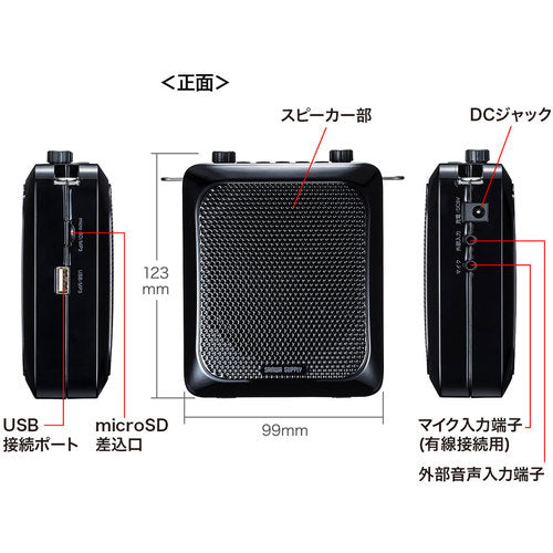 ＳＡＮＷＡ　ハンズフリー拡声器スピーカー　MM-SPAMP9　1 台