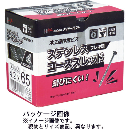 ＤＡＩＤОＨＡＮＴ　ステンレス　（ＳＵＳ４１０）　コーススレッドフレキ　３．８Ｘ４１（５００本）　00045898　1 箱