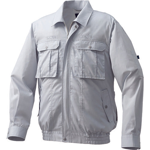 Air-conditioned clothing, cooling jacket, cotton/polyester blend, full harness specification, air-conditioned clothing with underarm gusset [R-ue] KU91930, clothing only, silver, 5L, KU91930-C06-S7, 1 piece