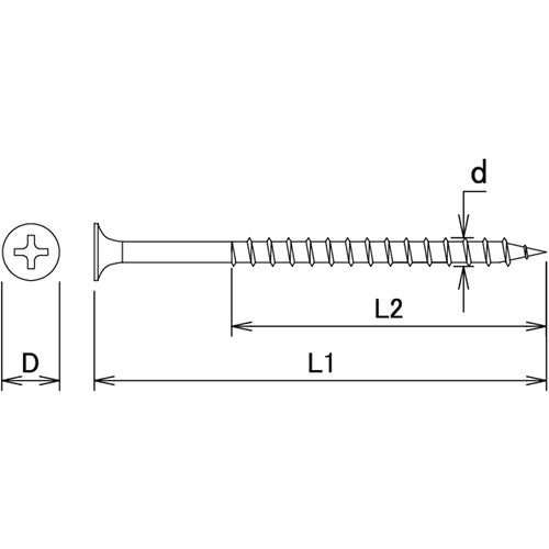 DAIDOHANT VP Stainless Steel (SUS XM7) Course Thread W45 Approx. 60 Threads 10174090 1 PK