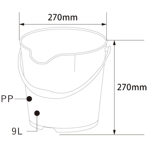 ＢＵＲＲＴＥＣ　バーキュートプラス　カラーバケツ　９Ｌ　白　ＢＣＰ−ＣＢ９Ｗ　69801021　1 個