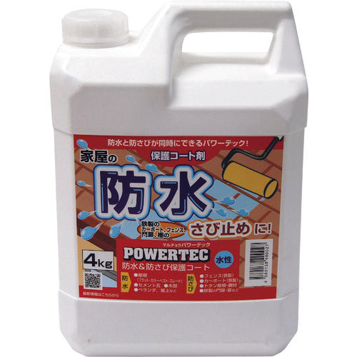 パワーテック　防水塗料　防水・防錆保護コート剤（水性）　透明　４ｋｇ　17592　1 個