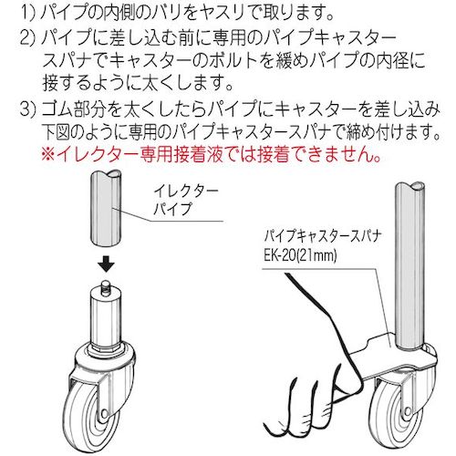 ＹＡＺＡＫＩ　イレクター　パイプキャスター　１００Φゴム車ＹＧＲ−１００　ＳＴ　YGR-100-ST　1 個