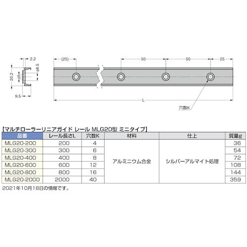 SUGATSUNE (190045764) MLG20-300 Multi-roller linear guide rail MLG20-300 1 piece