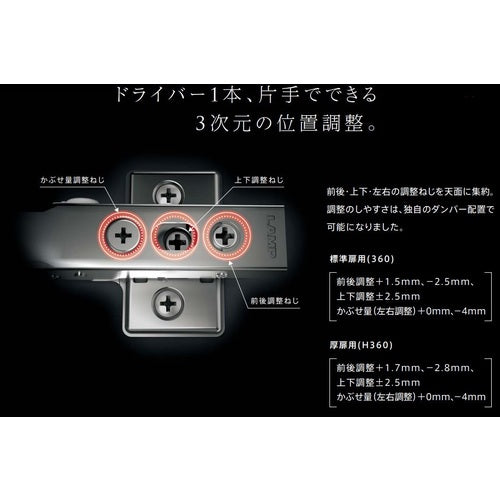 ＳＵＧＡＴＳＵＮＥ　（１６００２９０８１）Ｈ３６０−２６−２６Ｔラプコン搭載　オリンピア　スライドヒンジ　厚扉用　H360-26-26T　1 個