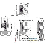 SUGATSUNE (160029078) H360-C26-26T 랩콘 탑재 올림피아 슬라이드 힌지 후문용 H360-C26-26T 1개