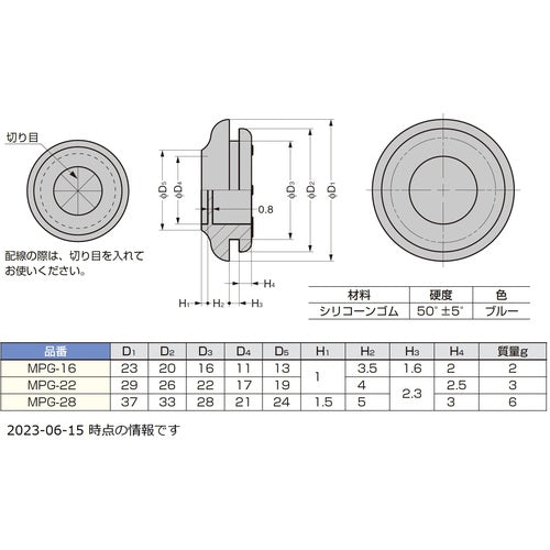 ＳＵＧＡＴＳＵＮＥ　（２１００４４０４４）ＭＰＧ−１６金属粉入り膜付グロメット　MPG-16　1 個