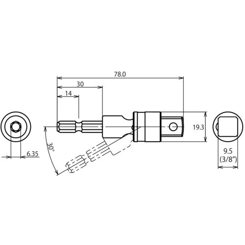エビ　ストロック　ユニバーサルソケットアダプター　差込角９．５ｍｍ　DSUA95　1 個
