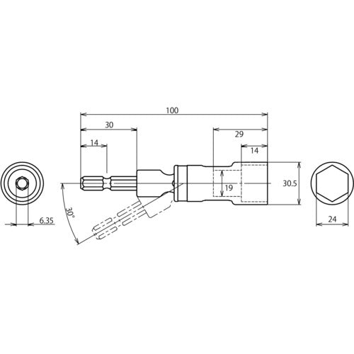 EBI Universal Socket "Stolock" Hexagonal 24mm DSU24S 1 pc
