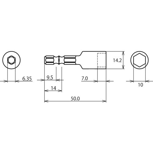 エビ　ストロック　ヘクスセッター用ソケット　対辺１０ｍｍ　DSH10　1 個
