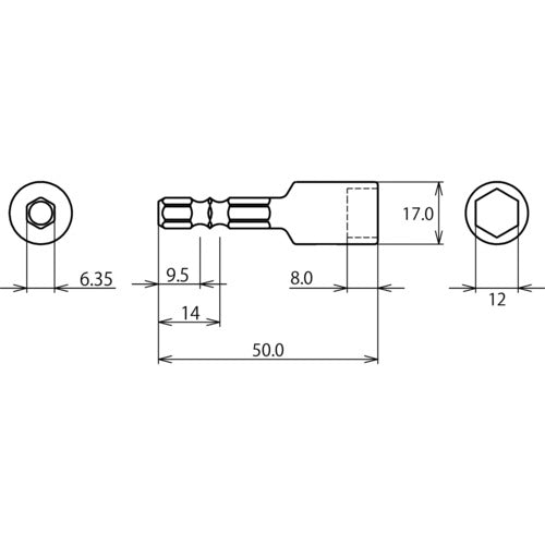 エビ　ストロック　ヘクスセッター用ソケット　対辺１２ｍｍ　DSH12　1 個