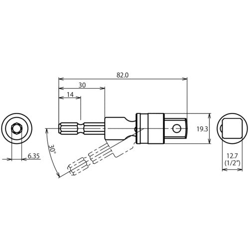 エビ　ストロック　ユニバーサルソケットアダプター　差込角１２．７ｍｍ　DSUA127　1 個