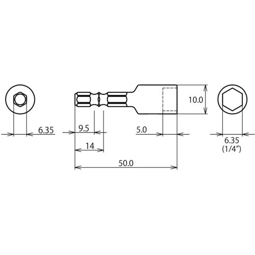 エビ　ストロック　ヘクスセッター用ソケット　対辺６．３５ｍｍ　DSH635　1 個