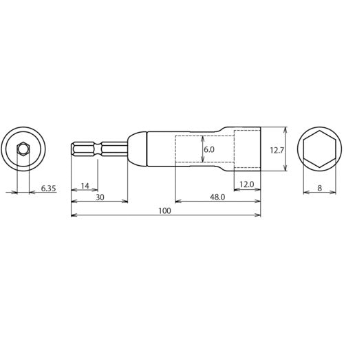 エビ　ストロック　スタンダードソケット　高耐久タイプ　６角　対辺８ｍｍ　DSX8S　1 個