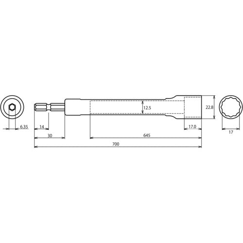 EBI STROK Lightweight ceiling socket, 17mm x 700mm, DSKT177, 1 piece