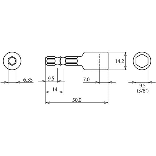 エビ　ストロック　ヘクスセッター用ソケット　対辺９．５ｍｍ　DSH95　1 個