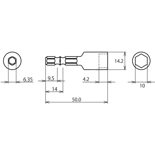 エビ　ストロック　ヘクスセッター用ソケット　マグネット付　対辺１０ｍｍ　DSHM10　1 個