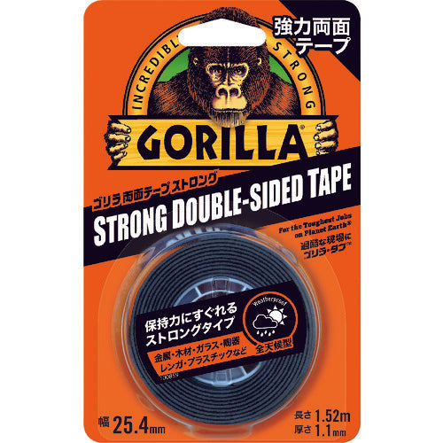 KURE Strong Double-Sided Tape Gorilla Double-Sided Tape Strong 25.4mm x 1.52m x Thickness 1.1mm NO1779 1 Roll