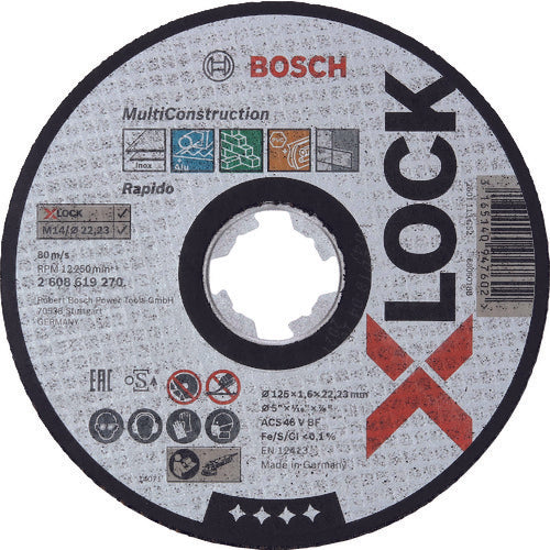 ボッシュ　Ｘ−ＬＯＣＫ切断砥石１２５ｘ１．６マルチ　2608619270　25 枚