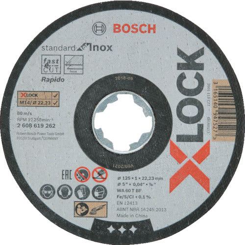 ボッシュ　Ｘ−ＬＯＣＫ切断砥石１２５ｘ１．０ステンＳＴ／１０　2608619267　1 PK