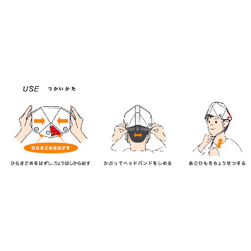 Midori Anzen Children's Disaster Prevention Folding Helmet Flatmet Kids TSC-10K White TSC-10K-W 1 pc