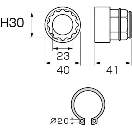 アネックス　オフセットアダプター３０ｍｍ　専用ソケット　Ｈ３０ｍｍ　AOA-3030　1 個