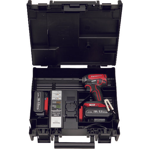 Ｐａｎａｓｏｎｉｃ　デュアル　インパクトドライバー　１８Ｖ　５．０Ａｈセット　赤　EZ76A1LJ2G-R　1 台