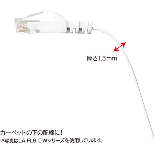 ＳＡＮＷＡ　カテゴリ６フラットＬＡＮケーブル　LA-FL6-03BL　1 本