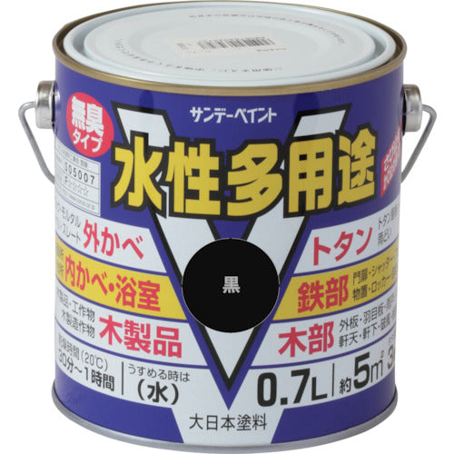 サンデーペイント　水性多用途　黒　７００Ｍ　23K42　1 個