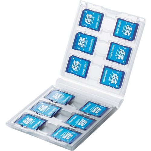 SANWA SD 카드 케이스(12장 수납・클리어) FC-MMC26CL 1개