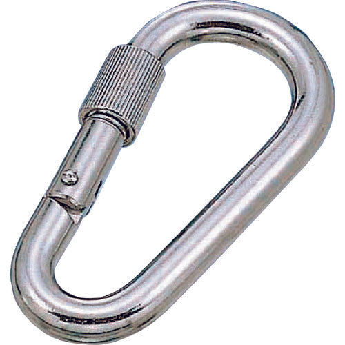 Mizumoto Stainless Steel Eggplant-Shaped Carabiner, Wire Diameter 4mm, Length 45mm, NK-4, 1 pc