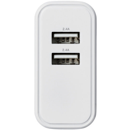 ELECOM AC Charger 24W USB Type-A (female) 2 ports A-C cable included MPA-ACC13WH 1 unit