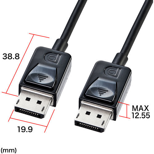 ＳＡＮＷＡ　ＤｉｓｐｌａｙＰｏｒｔケーブル２ｍ　KC-DP2K　1 本