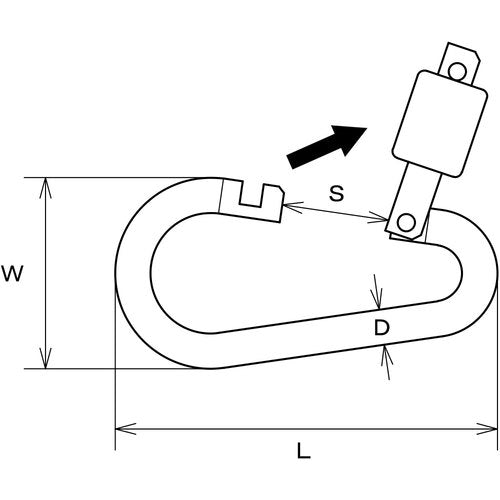 水本　ステンレス　オープンフックＮ型　線径６ｍｍ長さ６３ｍｍ　NN-6　1 個