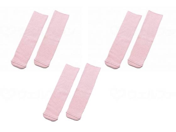 Set of 3 pairs of stretchy socks made by Tokutake Sangyo Ayumi Pink Free