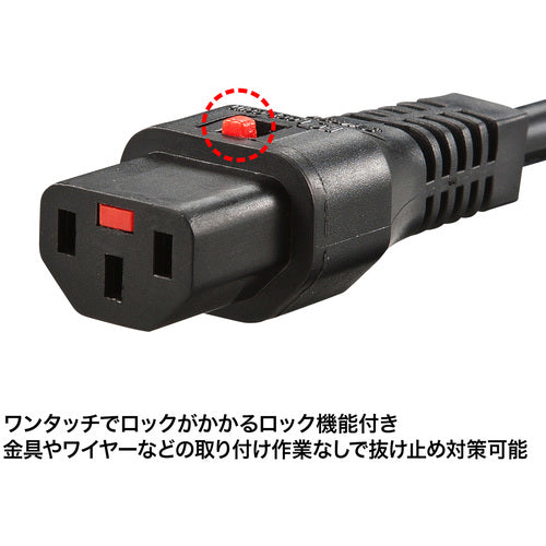 ＳＡＮＷＡ　抜け防止ロック電源コード（５ｍ）　APW12-515C13LK05　1 本