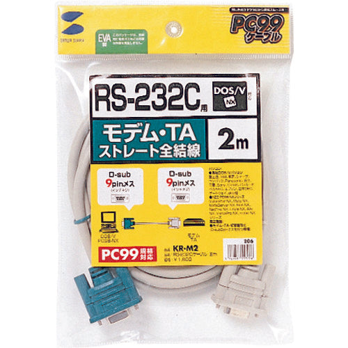 ＳＡＮＷＡ　ＲＳ−２３２Ｃケーブル（モデム・ＴＡ用・２ｍ）　KR-M2　1 本