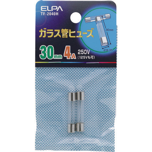 ＥＬＰＡ　ガラス管ヒューズ　３０ＭＭ　４．０Ａ　２個入　TF-2040H　1 袋