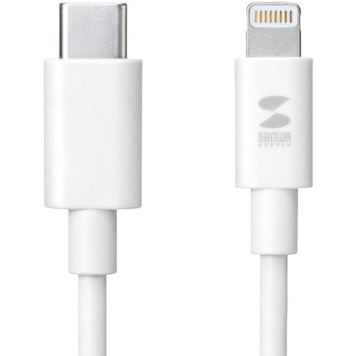 ＳＡＮＷＡ　ライトニング　−　ＴｙｐｅＣケーブル　１ｍ　KB-IPLC10W　1 本