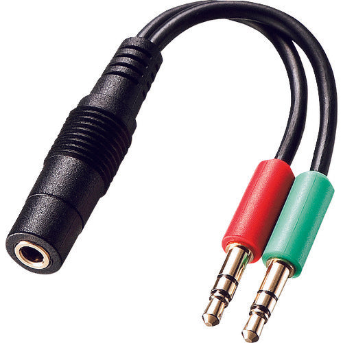 SANWA Headset Conversion Adapter Cable (4-pole female to 3-pole male x 2) KM-A24-005 1 piece