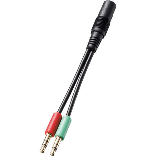SANWA Headset Conversion Adapter Cable (4-pole female to 3-pole male x 2) KM-A24-005 1 piece